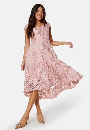 Goddiva Embroidered Lace Dress