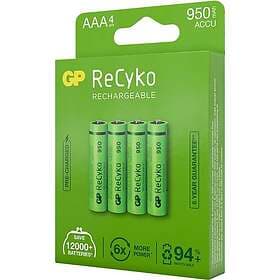 GP Batteries Recyko 950mAh AAA/HR03 4-pack