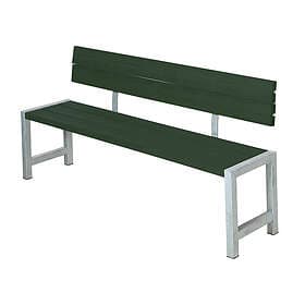 Plus Trädgårdsmöbel Grupp med Ryggstöd 176 cm Grön Plankbench m/ryggstöd 185421-