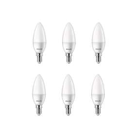 Philips LED-glödlampa Kerte 4.9W/827 (40W) 6-pack E14