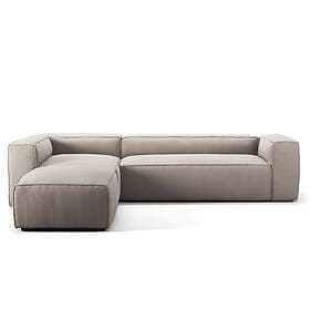 Decotique Grand 4-sæderssoffa Divan Venstre Öppet Avslut, Sandshell Beige Polyes