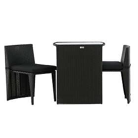 Venture Design Caféset Sivan Savanna Caféset, Black, Wicker 2037-001