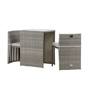 Venture Design Caféset Sivan Savanna Caféset, Grey, Wicker 2037-004