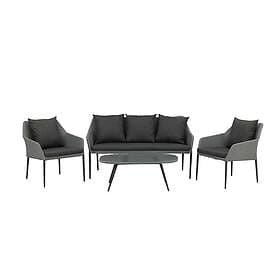 Venture Design Loungegrupp Sofia med Glasbord och Dynor Spoga, Sofa Set, Black, 