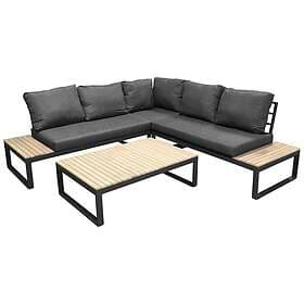 Venture Design Hjørnesofa Perla Utomhus Panama Corner Sofa Black Alu / Grey Cush