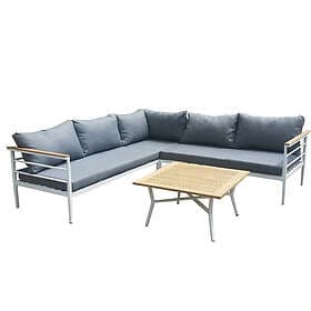 Venture Design Hjørnesofa Mexico Utomhus Vit alu / Teak 6184-400