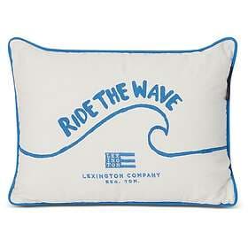 Lexington Ride The Wave Kuddfodral 30x40 cm Bomullscanvas Blue/Vit