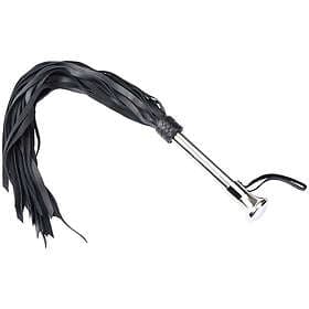 Zado Broad Läder Flogger med Stålhandtag 55 cm Svart