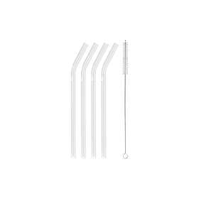 Zwilling Sorrento Glassugrör Vinklade 4pack+Borste Transparent