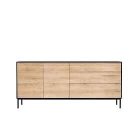 Ethnicraft Blackbird Sideboard 2 Dörrar 3 Lådor Svart Ek