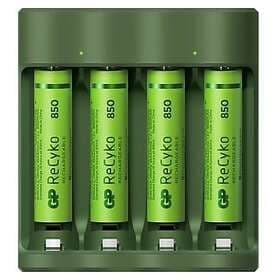 GP Batteries ReCyko Batterioplader Everyday 4x 850 mAh AAA på köpet Grön