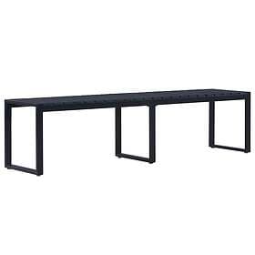 vidaXL Trädgårdsbench 180 cm PS-skiva svart 49493