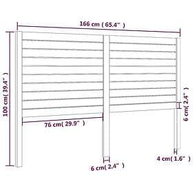 vidaXL Sengegavl grå 166x4x100 cm massiv furu 819032