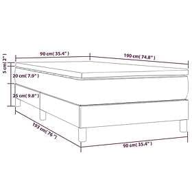 vidaXL Mattress base med madrass blå 90x190 cm tyg 3144141