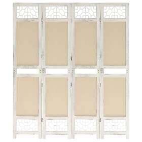 vidaXL 338559 4-Panel Room Divider Cream 140x165 cm Fabric