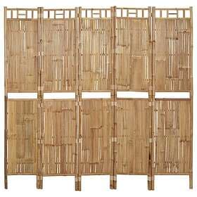 vidaXL Rumsavdelare 5 paneler bambu 200x180 cm 341750