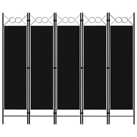 vidaXL Rumsavdelare 5 paneler svart 200x180 cm 320710