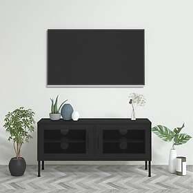 vidaXL TV-bænk svart 105x35x50 cm stål 336241