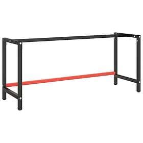 vidaXL Ram för arbetsbänk svart och matt röd 180x57x79 cm metall 151457