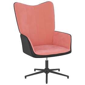 vidaXL Vilstol rosa sammet och PVC 327835