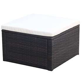 vidaXL Fotpall ottoman 53x53x30 cm konstrotting brun 42670