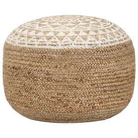 vidaXL Handgjord sittpuff vit 45x30 cm jute 248085