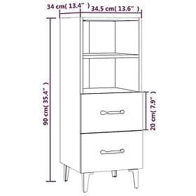 vidaXL Byrå betonggrå 34.5x34x90 cm konstruerat trä 812370