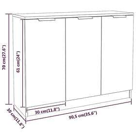 vidaXL Byrå brun ek 90.5x30x70 cm konstruerat trä 817026