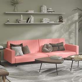 vidaXL Sovesofa 2-sæders rosa sammet 337654