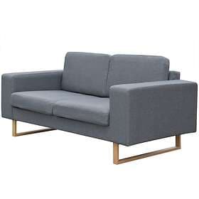 vidaXL Sofa 2-sæders tyg ljusgrå 243184