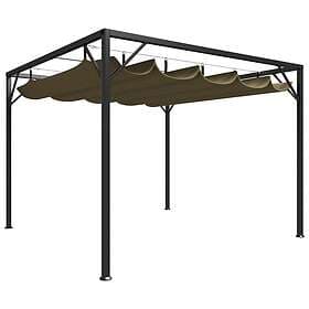 vidaXL Paviljong med infällbart tak 3x3 m taupe 180g/m² 312220