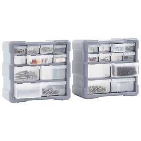 vidaXL Sortimentskåp with 12 drawers 2 st 26.5x16x26 cm 147582