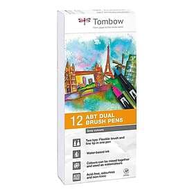 Tombow ABT Dual Brush pen 12-set Grey