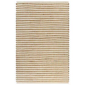 vidaXL Matta handvävd jute 120x180 cm beige och vit