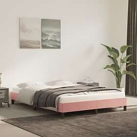 vidaXL Seng Ramme rosa 140x190 cm sammet 346975