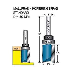 Cobolt Mallfräs D=19l=25 TL=67 S=8