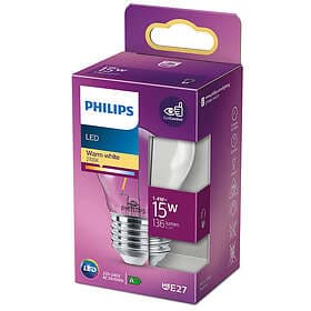 Philips LED E27 Klot 15W Klar Dimmable 136lm