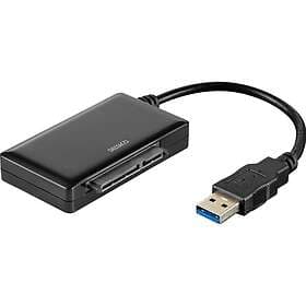 Deltaco USB 3.0 till SATA 6Gb/s adapter, för 2.5/3.5" hdd, svart USB3-SATA6G3