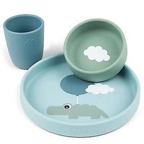 Done By Deer Silikon Dinner Set Happy clouds Blå