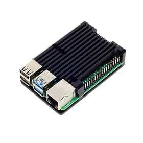 Pimoroni Aluminium Heatsink Case for Raspberry Pi 4 Svart