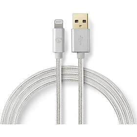 Nedis Fabritallic USB-A to Lightning Cable 1 meter