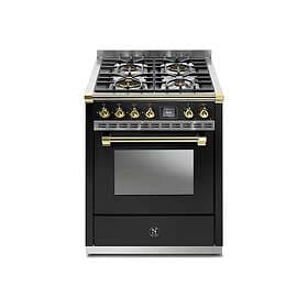 Steel Ascot Combi-Steam 70 cm (1 oven) (Nero/Brass) Gas