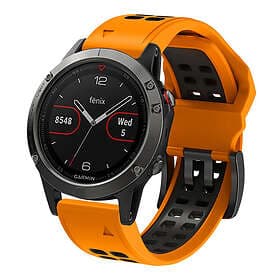 Inskal Garmin Universal Dobbelt-hullet Silikone Rem (26mm) Orange Sort