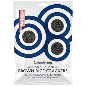 Clearspring Organic Brown Rice Crackers Black Sesame Eko 40 Gram