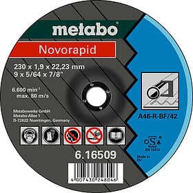 Metabo Kapskiva Novorapid 180 x 1.6 x 22.23 mm, stål, TF 42