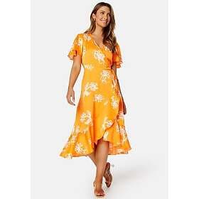 Object Omlottklänning objIssy Papaya S/S Midi Wrap Dress