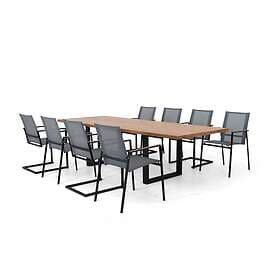 Selected Exclusive Gaunt matgrupp Svart med förstklassig teak 8 chairs & bord 28