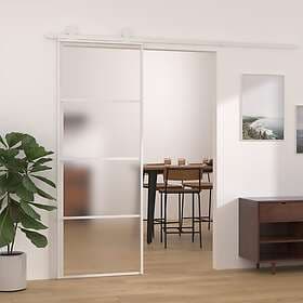 vidaXL Skydedør frostat ESG-glas och aluminium 76x205 cm vit 151657