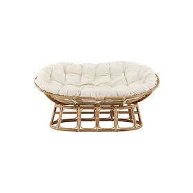 Venture Home Loungesofa Mamasan Rattan Love Seat Nature Double Offwhite cushion