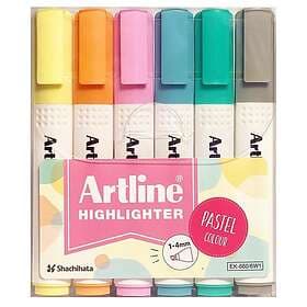 Artline Överstrykningspenna 660 Pastel 6-pack